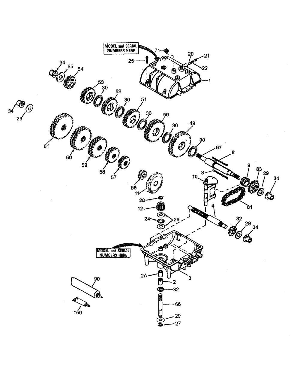 Transmission Assembly Diagram and Parts List for G1236 55AC5GMR250-WAM Cub Cadet Lawn Mower